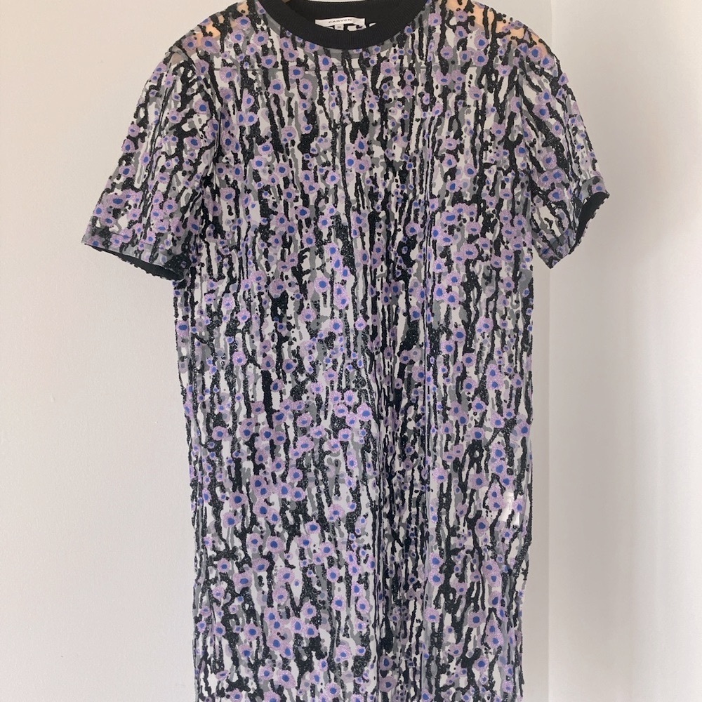 Carven Floral Patterned sequin mesh  Dress